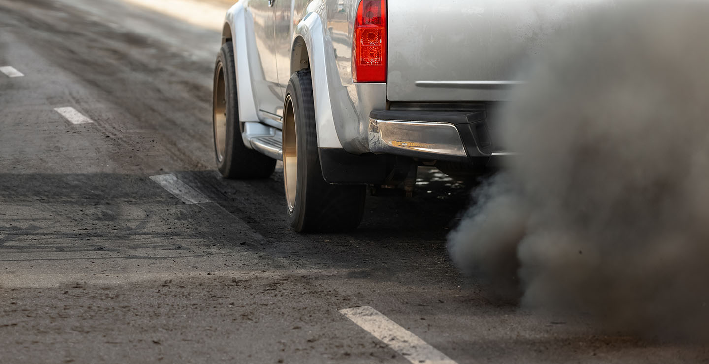 air pollution crisis in the city: diesel vehicle