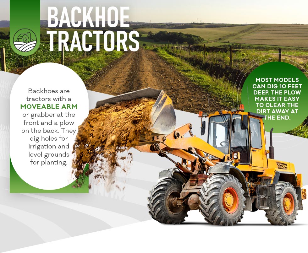 backhoe tractors farm vehicle