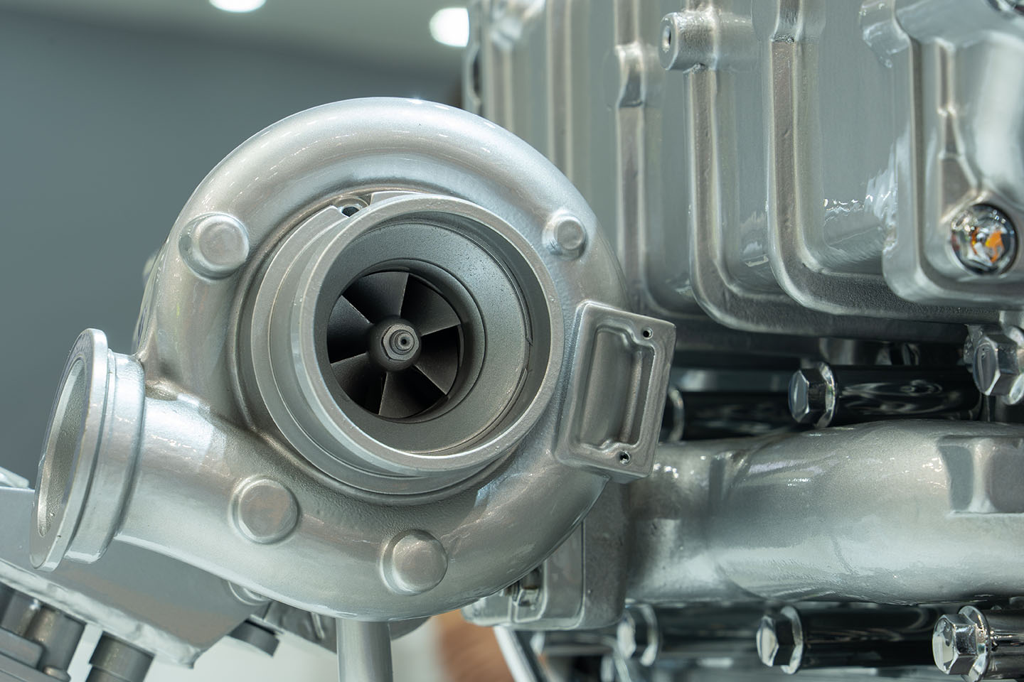 Closeup Diesel Engine Turbocharger