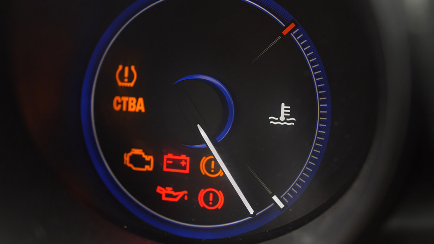 oil temperature gauge and indicator lights