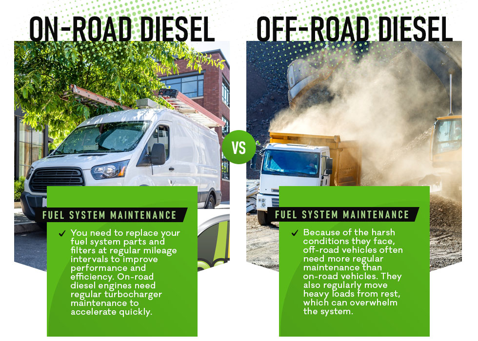 on-road diesel vs off-road diesel fuel maintenance