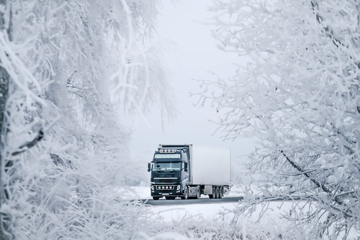 winter road truck transportation